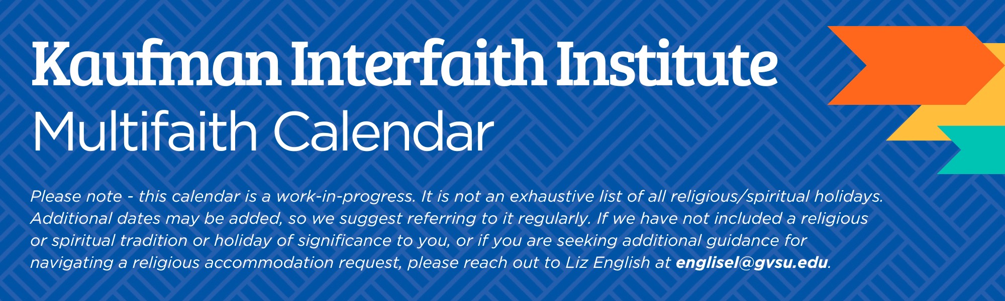 Multifaith Calendar (Calendar View) Kaufman Interfaith Institute